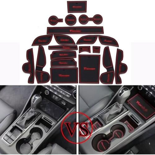 1set For Hyundai Tucson 2021 2020 2019 2018 2017 2016 2015 Accessories Rubber Door Mat Interior Anti-Slip Cup Pad Gate Slot Pad