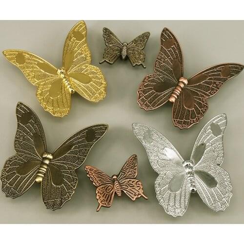 1x Retro Butterfly Shape Zinc alloy Drawer Cabinet Handle Furniture Knob Handware Antique bronze Cupboard Wardrobe pull knobs