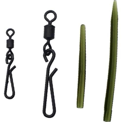 20PCS Carp Fishing Quick Change Hanging Snap Swivels Hook Bait Connector Swivels Standard Size 8/12 for Carp Fishing Rigs Making