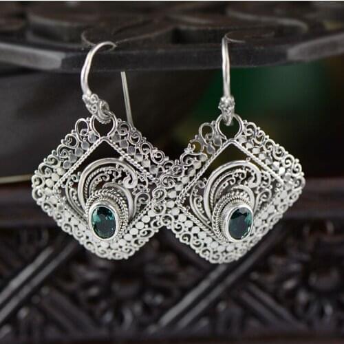 2018 Time-limited Promotion Brinco 925 Jewelry Baroque Fashion Womens Crystal Stone Earrings Exquisite Craft Palace Retro