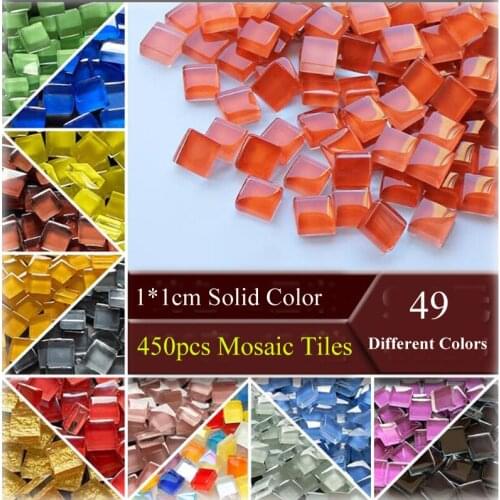 450pcs/pack 1*1cm Glass Mosaic Tiles DIY Hobbies Mosaic Stones Art Material Handmade Creative For DIY Mosaic Making