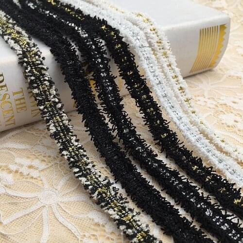 5Yards/lot 1.3cm wide gold silver thread embroidery lace ribbon headwear bow scarf neckline lace clothing accessories AC1050