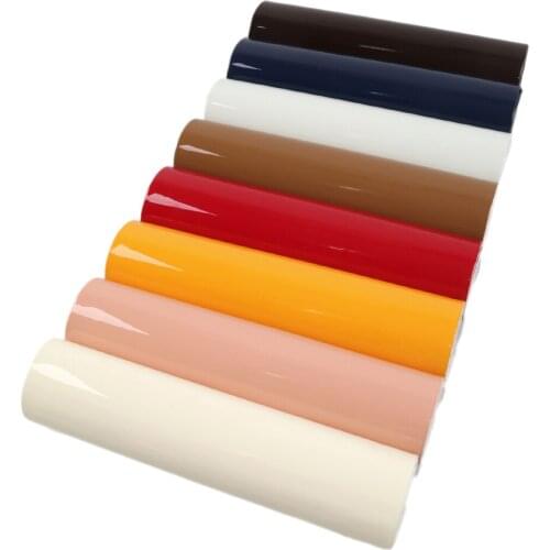 David accessories 20*33cm Plain Color Mirror Synthetic Leather DIY Bow Bag Material Faux Leather Fabric Home Decoration,1Yc8251