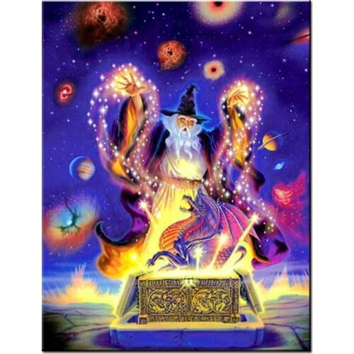 DIY 5D Diamond Painting Sorceress Man Serpent Cross Stitch Full Drill Embroidery Mosaic Art Picture of Rhinestones X140