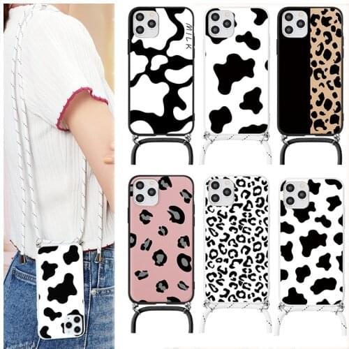 Leopard Print Phone Case For Samsung Galaxy A50 A51 A52 A32 A70 A71 A72 A31 A21S A10 A42 A20e A40 A7 2018 A12 Lanyard Cover