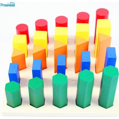 Baby Toy Montessori Wood Toy Geometry Cylinder Early Childhood Education Preschool Training Kids Toys Brinquedos Juguetes