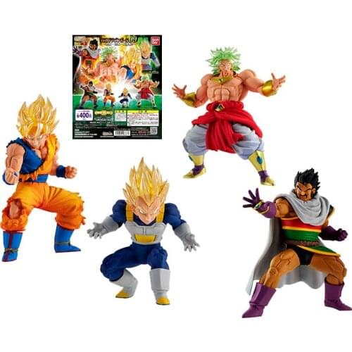 4pcs Bandai Dragon Ball Figure HG Super Fighting Goku Vegeta Set Genuine Model Anime Figure Action Toy Figure Toys for Children