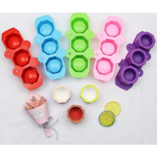 3-Hole Silica Gel Ice Cup Mode Environmentally Friendly Tasteless Silica Gel Ice Mold XG740