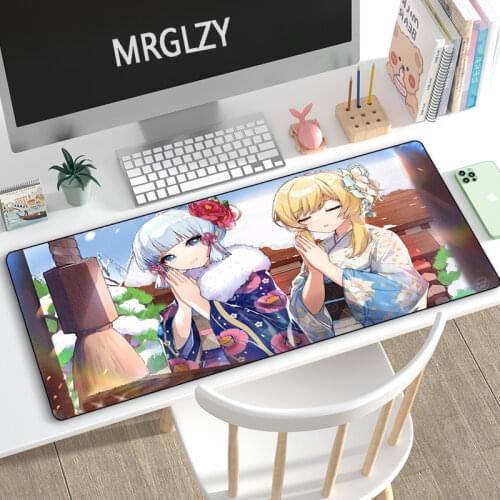 Hot Sale Cute Girl Ayaka Anime Mouse Pad Genshin Impact Large Mousepads Gaming Accessoroes Laptop Mechanical Keyboard Desk Mat