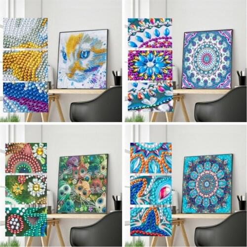 HUACAN Diamond Painting Cat Special Shaped Partial Drill Handmade Gift Diamond Embroidery Animal Cross Stitch Home Decor