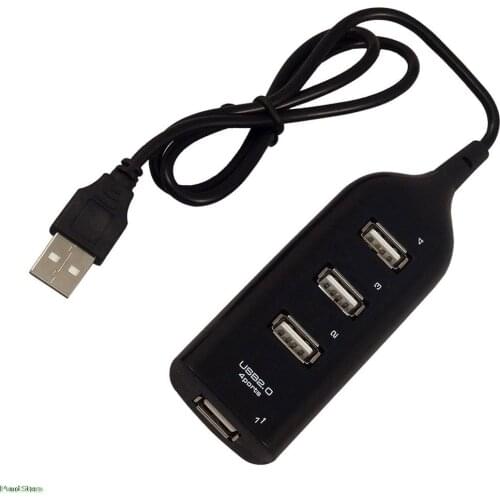 Compact Size Mini 4 Port USB 2.0 High Speed Hub Splitter Adapter 480 Mbps for PC Laptop Wit USB Cable