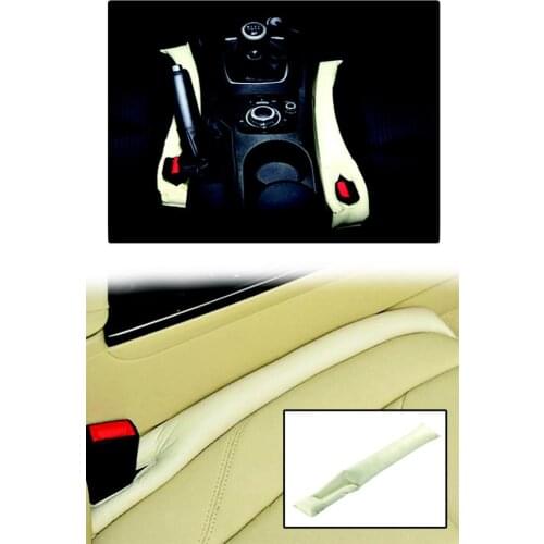 Seat Console Inter Leather Space with Concealer-White (Key, Phone, Money Anti Falling)