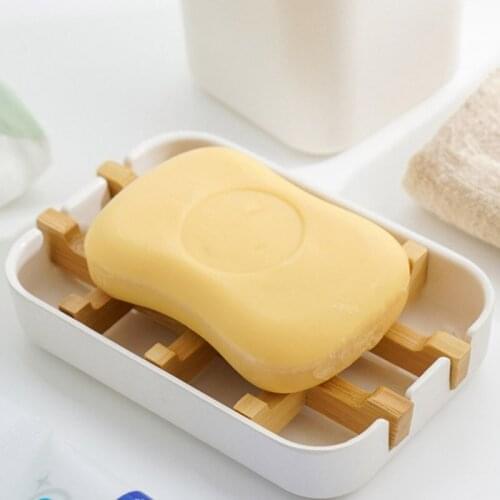Creative Soap Box Double Simple Soap Bamboo Soap Tray Household Bathroom Soap Box Drain Toilet Personality