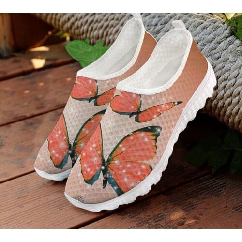 ELVISWORDS Women Shoes Casual Sneakers Summer Cute 3D Animal Butterfly Pattern Summer Ladies Air Mesh Shoes Woman Zapatos Mujer