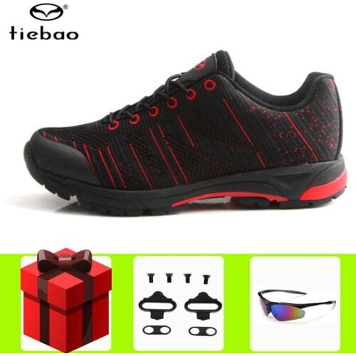 TIEBAO Leisure MTB Cycling Shoes Self-lock Breathable Upper Bicycle Shoes Outdoor Bike Shoes Men Sneakers Zapatillas