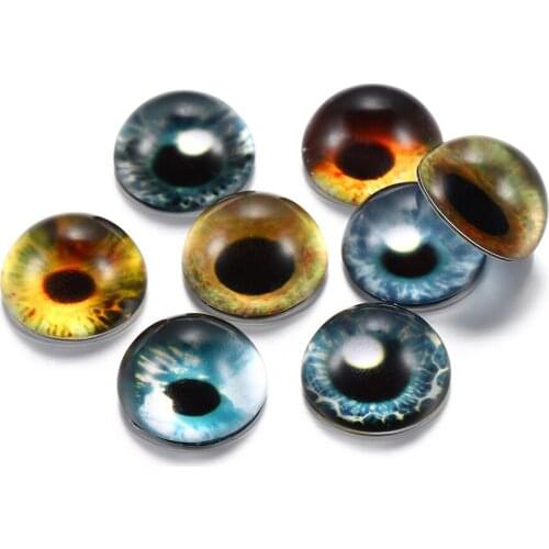 10pcs/lot 8-20mm Round Glass Cabochon Dragon Eyes Flatback Photo For DIY Jewelry Making Bracelet Accessories Supplies Wholesale