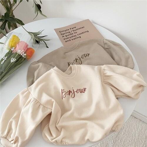 Baby girls boys autumn spring full sleeve letter tops jumpsuits toddler kids casual sunsuits infant newborn bodysuits 0-24M