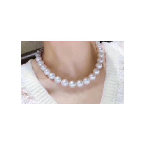 Noble jewelry elegant 11-13mm south sea round white pearl necklace 14