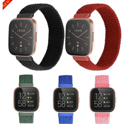 Braided Solo Loop Strap For Fitbit Versa 2 1 Soft Nylon Watchband for Versa Replacement Belt Watches Accessories 2021 New Design