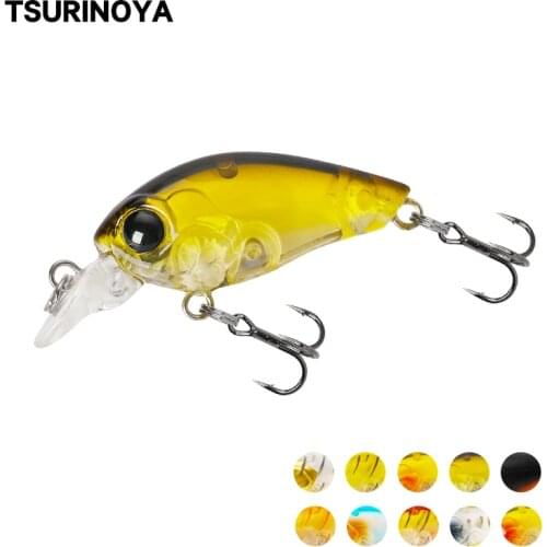 TSURINOYA DW24 Hard Plastic Fishing Lure Mini Crank Bait 35mm 3.5g Artificial Whopper Minnow Wobbler Crankbait Hard Lure Pesca