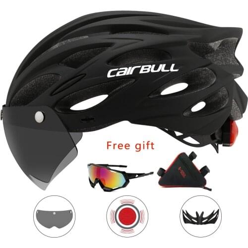 Cairbull Mountain Road Cycling Helmets with Taillight Removable Goggles cascos para bicicleta Bike Intergrally-molded Helmet