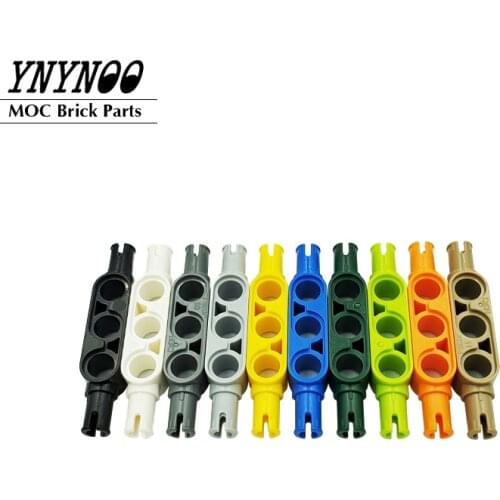 10Pcs/lot High-Tech Beam Special 1x3 Thick with 2 Friction Ridges Pins Connectors MOC Building Blocks Bricks DIY Toys fit 32523