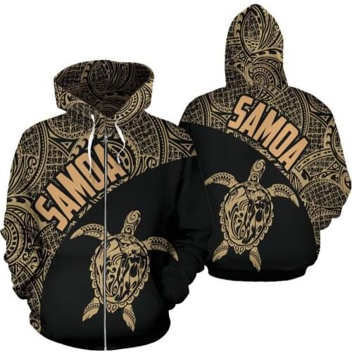 3D Printed Samoa Hoodie Turtle Mermaid Polynesian For Men/Women Sweatshirt Spring Casual Pullover Zipper Streetwear
