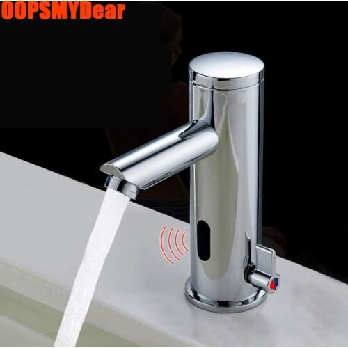 Infrared Motion Sensor Faucet Bathroom Smart Touchless Tap Hot Cold Mixer Chrome Kraan Deck Mount Automatic Grifo Basin Torneira