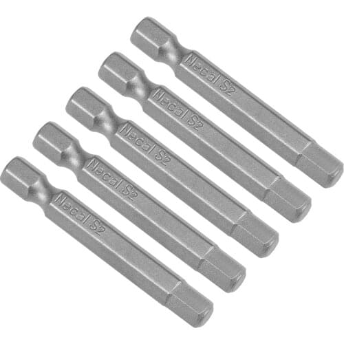 Uxcell 5pcs 50mm Long 1/4" Hex Shank H6 Hex Screwdriver Bits S2 High Alloy Steel