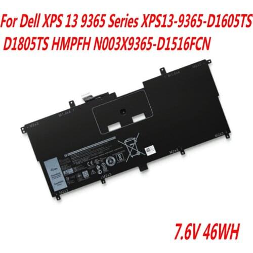 High Quality 7.6V 46WH NNF1C Laptop Battery For Dell XPS 13 9365 Series XPS13-9365-D1605TS D1805TS HMPFH N003X9365-D1516FCN