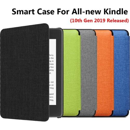 Protective Shell PU Leather Cloth Texture Cover Ultra Slim Smart Case For Amazon All-new Kindle 10th Generation 2019 Released