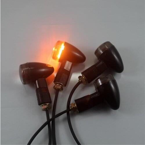 1 Pair Motorcycle Bullet Turn Signal Indicator Lights Amber Modified Motorcycle Accessories Retro Motorbike Indicator Lights