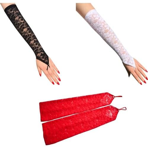 1Pair Sexy Lace Long Gloves Fashion Sexy Lace Long Gloves Women Fingerless Mittens Womens Gloves Dress Accessories