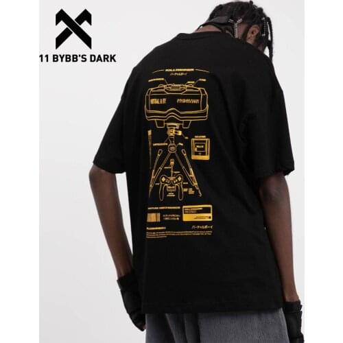 11 BYBBS DARK Hip Hop Streetwear T Shirts Men Women 2020 Summer Printed Oversize Half Sleeve Shirts Male Harajuku Tops Tees