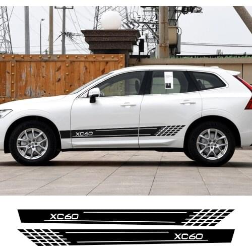 2pcs Car Side Stripe Stickers Personalized Auto Sport Styling Decals Decoration For Volvo XC40 XC60 XC90 Tuning Car Accessories