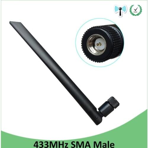 20pcs 433Mhz lora Antenna 5dbi SMA Male Connector 433 IOT Directional Antena Rubber Aerial Wireless Repeater Lorawan antenne