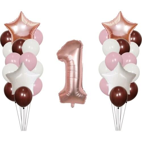 29pcs 30inch Number Foil Balloon Birthday Party Decoration Star Latex Balloon Baby Shower 1st Party Decoration Air Globos Toys