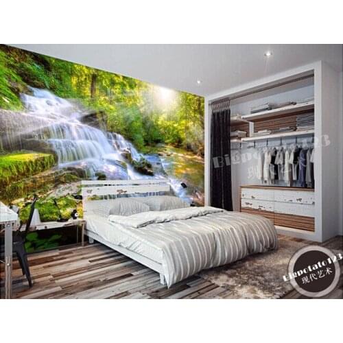 The custom 3D murals,falls in the beautiful forest papel de parede,living room sofa TV wall bedroom wall paper