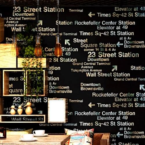 3D Fashion Black English Letters Wallpaper PVC Waterproof Wall Papers Home Decor Living Room Bedroom Clothing Store Wall Paper