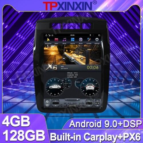 4+128G For Volkswagen Touareg 2010 - 2018 Android 9 Tesla Screen Car GPS Navigation PX6 Multimedia Player Tape Recorder Carplay