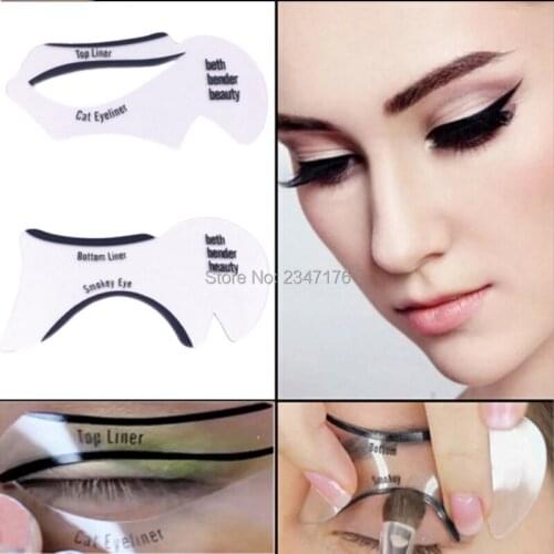 50 pairs Reusable Cosmetics Eyeshadow Cat Eye Stencils Eyeliner Stencil Eye Models Template Card Auxiliary Eye DIY Makeup Tools