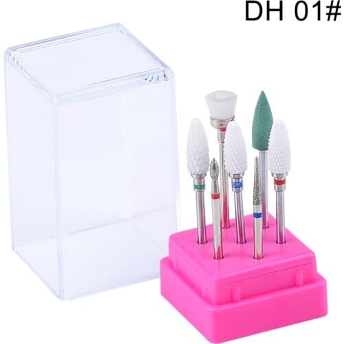 7Pcs / Set Nail Art Milling Cutters Manicure Drill Nail Bits Kits Tungsten Steel Carbide Equipment Tools Nail Gel Polish Remover