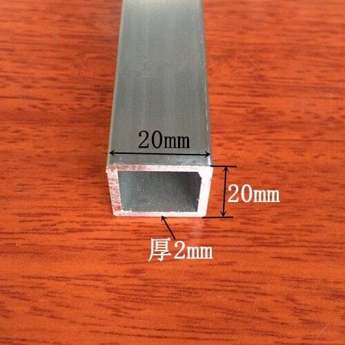 Aluminum square tube 20mmx20mm thickness 2mm length 700mm diy model support aluminium profile 1pcs