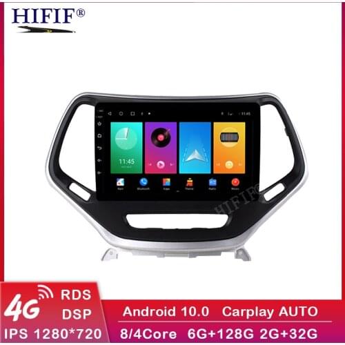 4G WIFI Car Radio For Jeep Cherokee 5 KL 2014-2018 Multimedia Video Player Android 10.0 Support BT DSP Rear View Camera No DVD