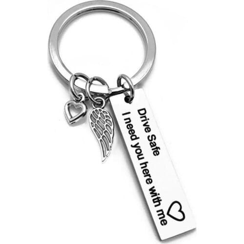 Drive Safe Keychains Party Favor Pendant I Need You Here with Me Keyring or Trucker Dad Husband Boyfriend Gift Box 50pcs/lot