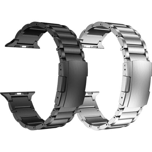 Luxury Titanium with Metal Stainless Steel Strap For Apple Watch band Series 6 5 SE Link Bracelet for iWatch 44mm 42mm Watchband