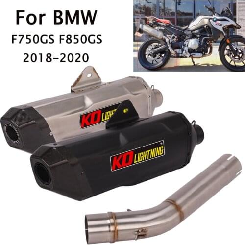 For BMW F750GS F850GS 2018 2019 2020 Exhaust Mid Link Pipe Connector Tube Rear Muffler Tip 540mm Slip On Modified Motorcycle