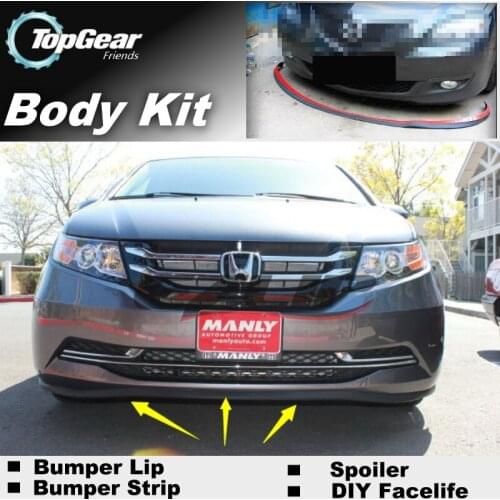For HONDA Elysion RR 2004~2019 Bumper Lip / Top Gear Front Spoiler For Car Tuning / TOPGEAR Body Kit + Strip Skirt