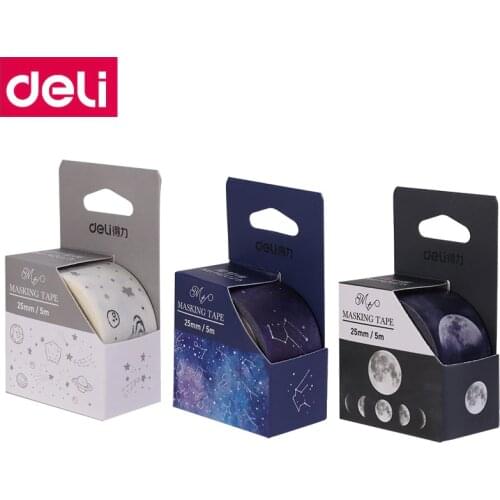 3PCS/LOT Deli HZ025 Masking tape 25mmx 5m Decorative Adhesive Tape solid Paper washi tape Scrapbooking Sticker Label