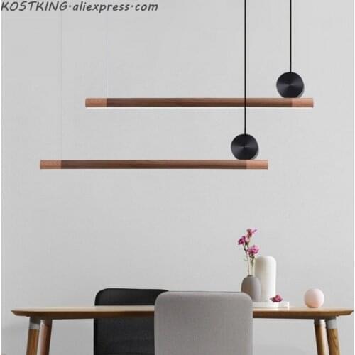Postmodern minimalist LED Solid wood Pendant Lights Restaurant Living Room luster pendant lamp home decor Hanging Decor Fixtures